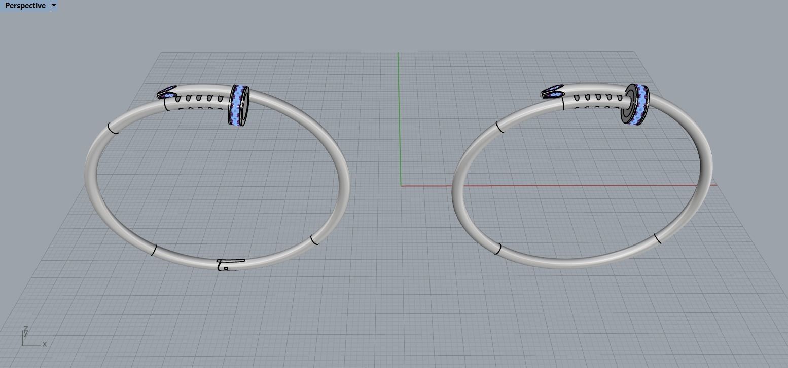 Juste un clou Bracelet 15 Size with Gems Small Verison N176 3D print model_7