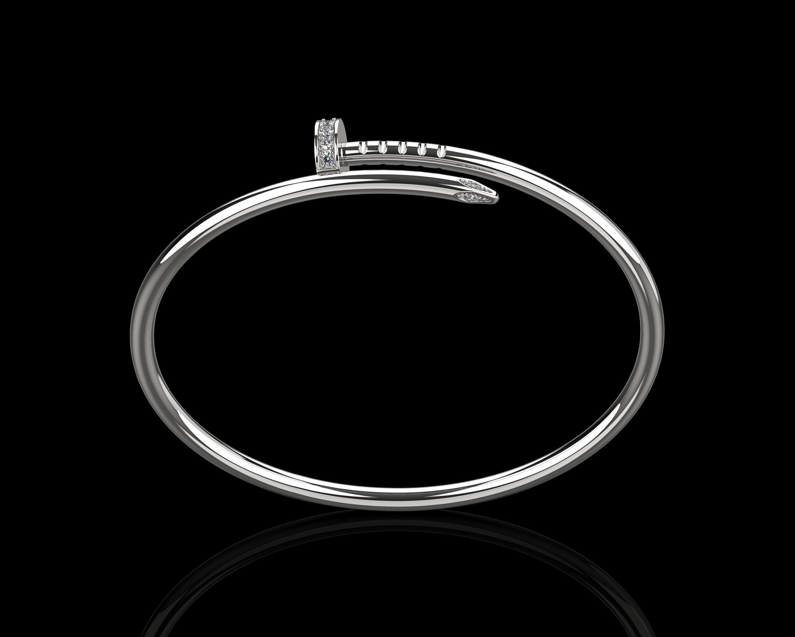 Juste un clou Bracelet 15 Size with Gems Small Verison N176 3D print model_24