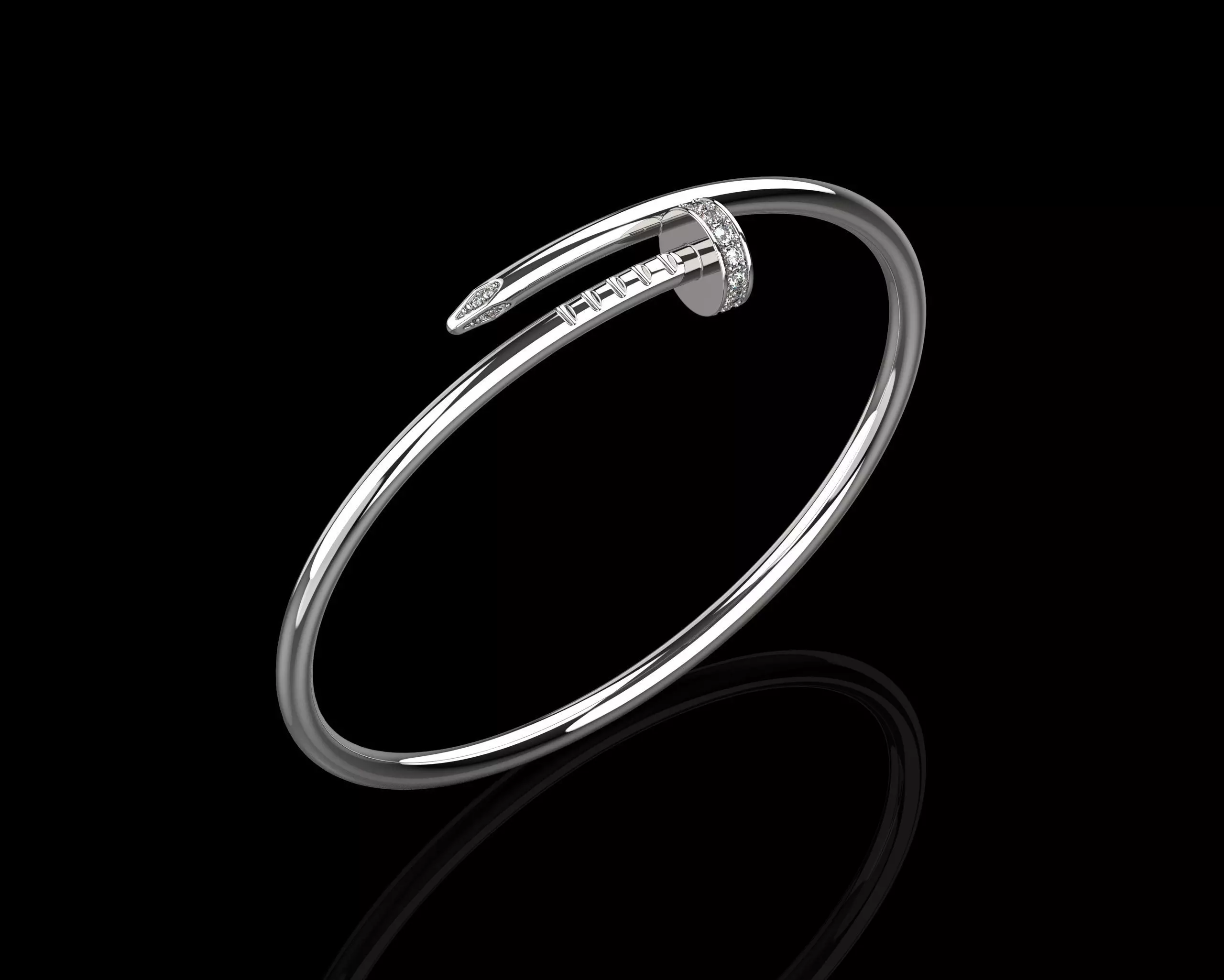 Juste un clou Bracelet 15 Size with Gems Small Verison N176 3D print model_0