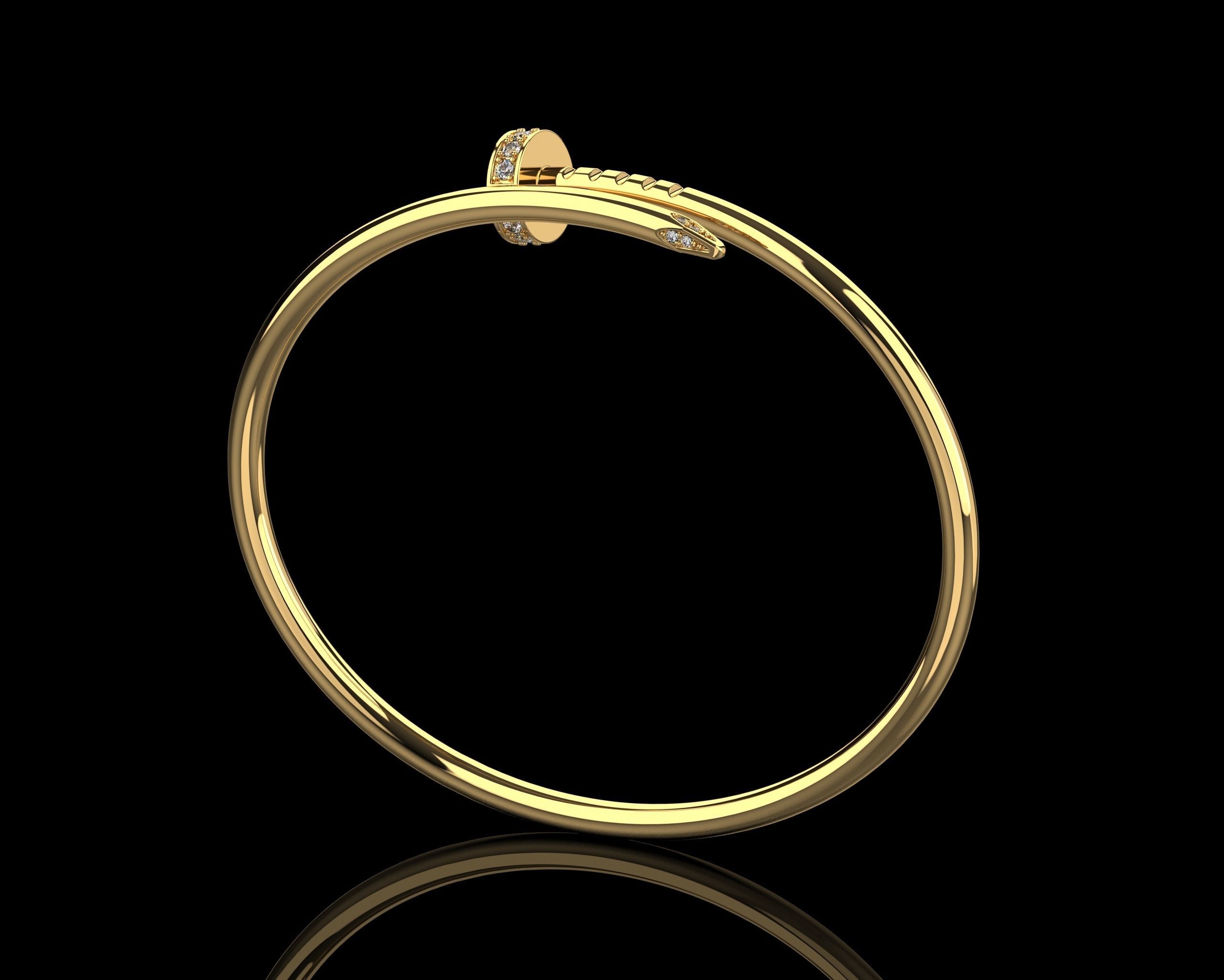 Juste un clou Bracelet 15 Size with Gems Small Verison N176 3D print model_17