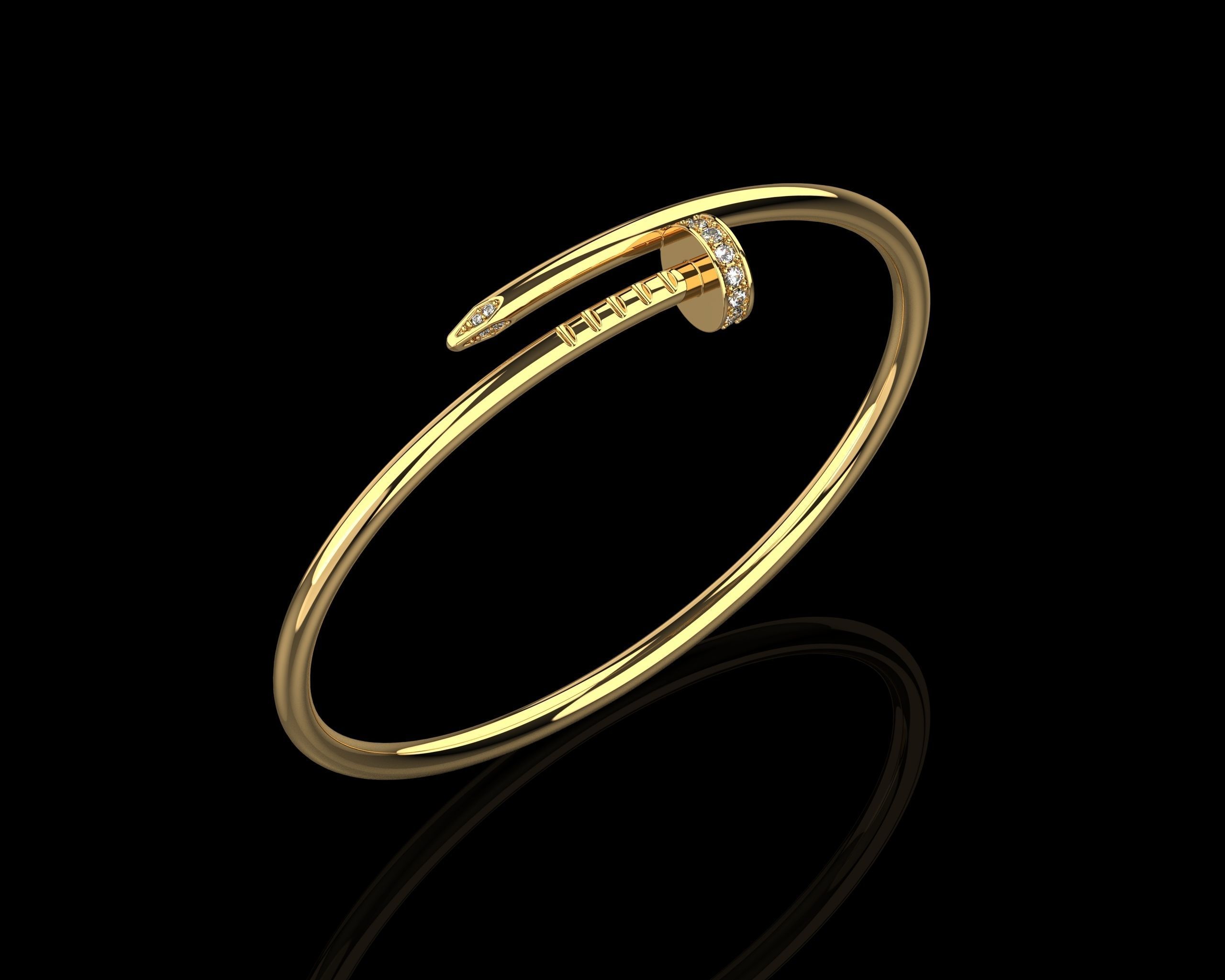 Juste un clou Bracelet 15 Size with Gems Small Verison N176 3D print model_14