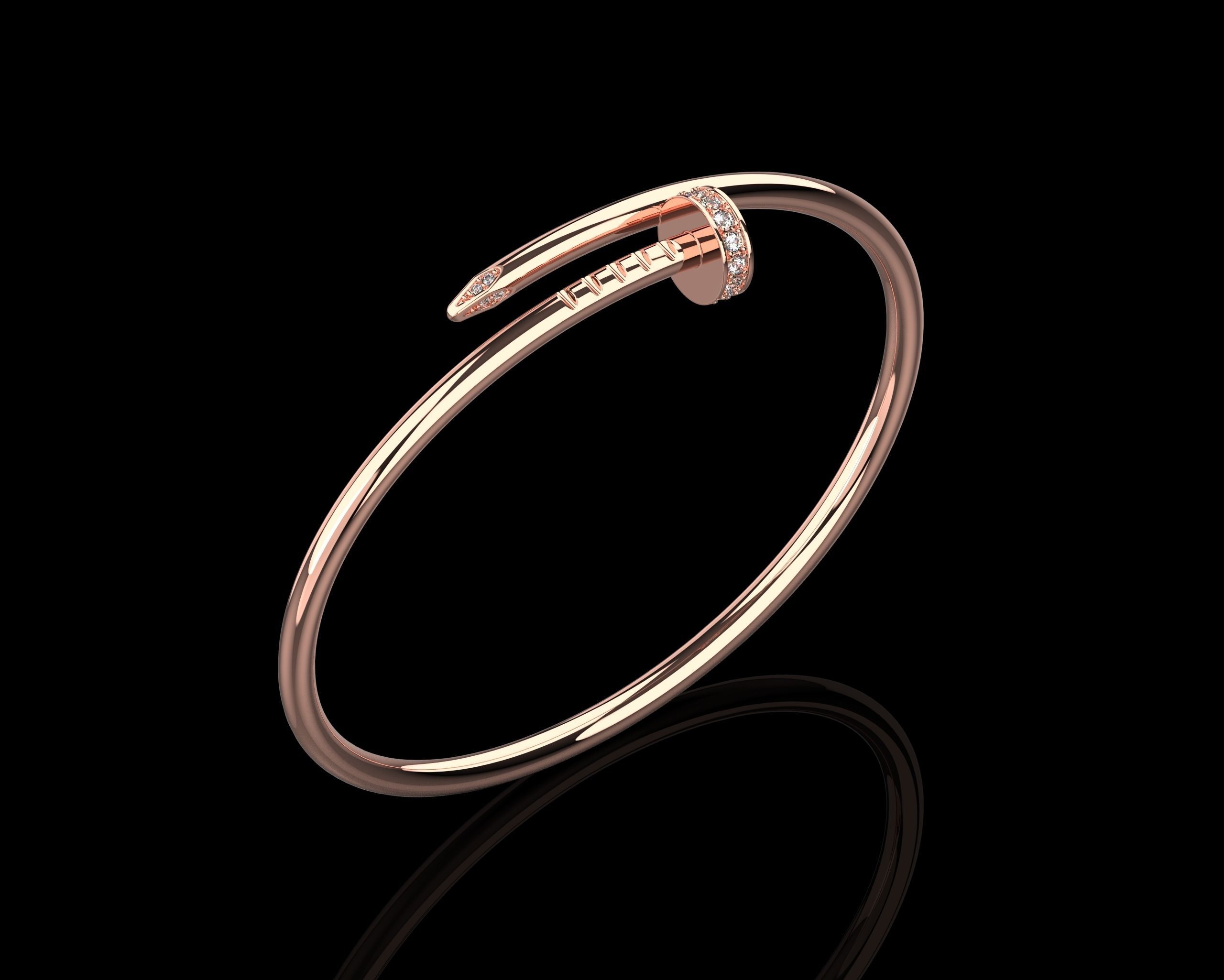 Juste un clou Bracelet 15 Size with Gems Small Verison N176 3D print model_21