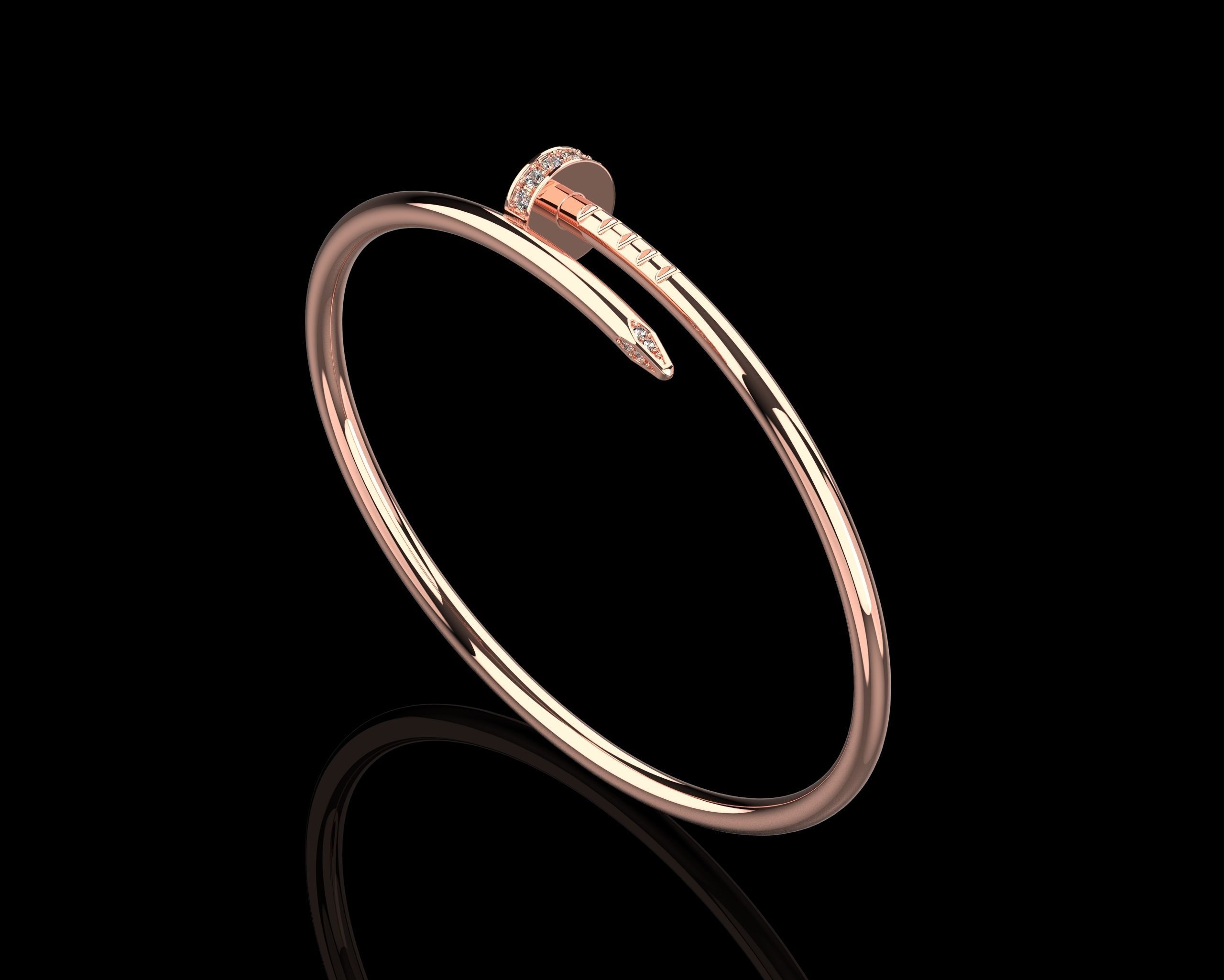 Juste un clou Bracelet 15 Size with Gems Small Verison N176 3D print model_20