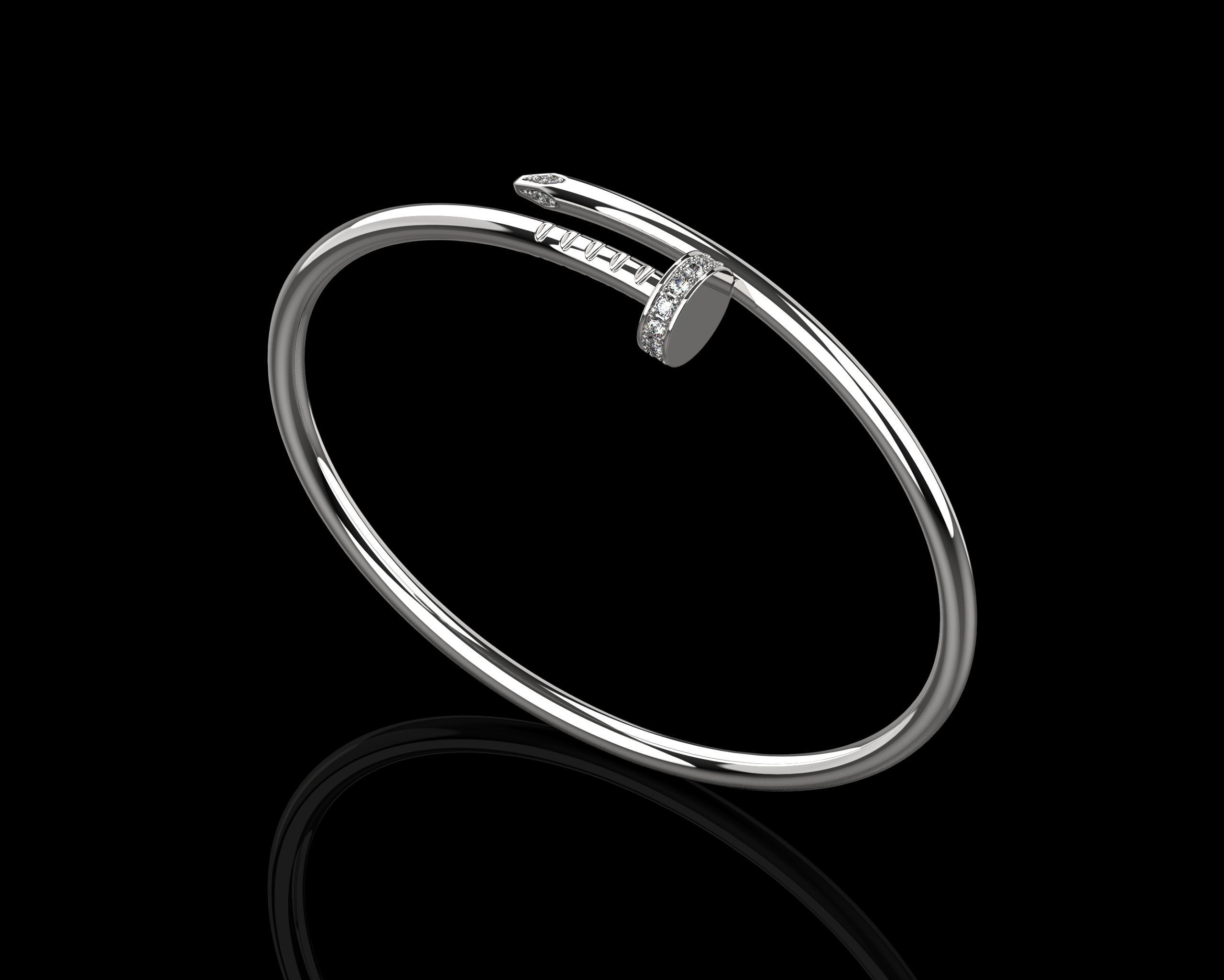 Juste un clou Bracelet 15 Size with Gems Small Verison N176 3D print model_2