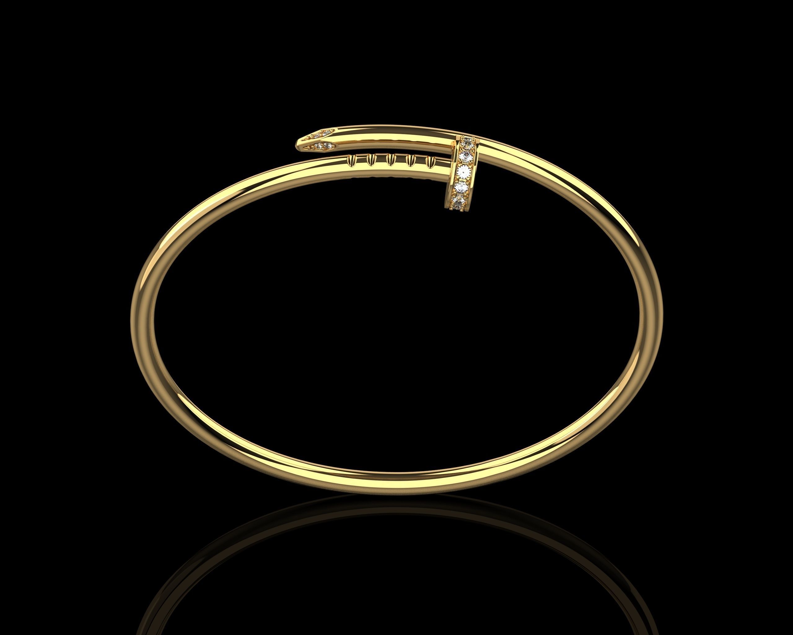 Juste un clou Bracelet 15 Size with Gems Small Verison N176 3D print model_15