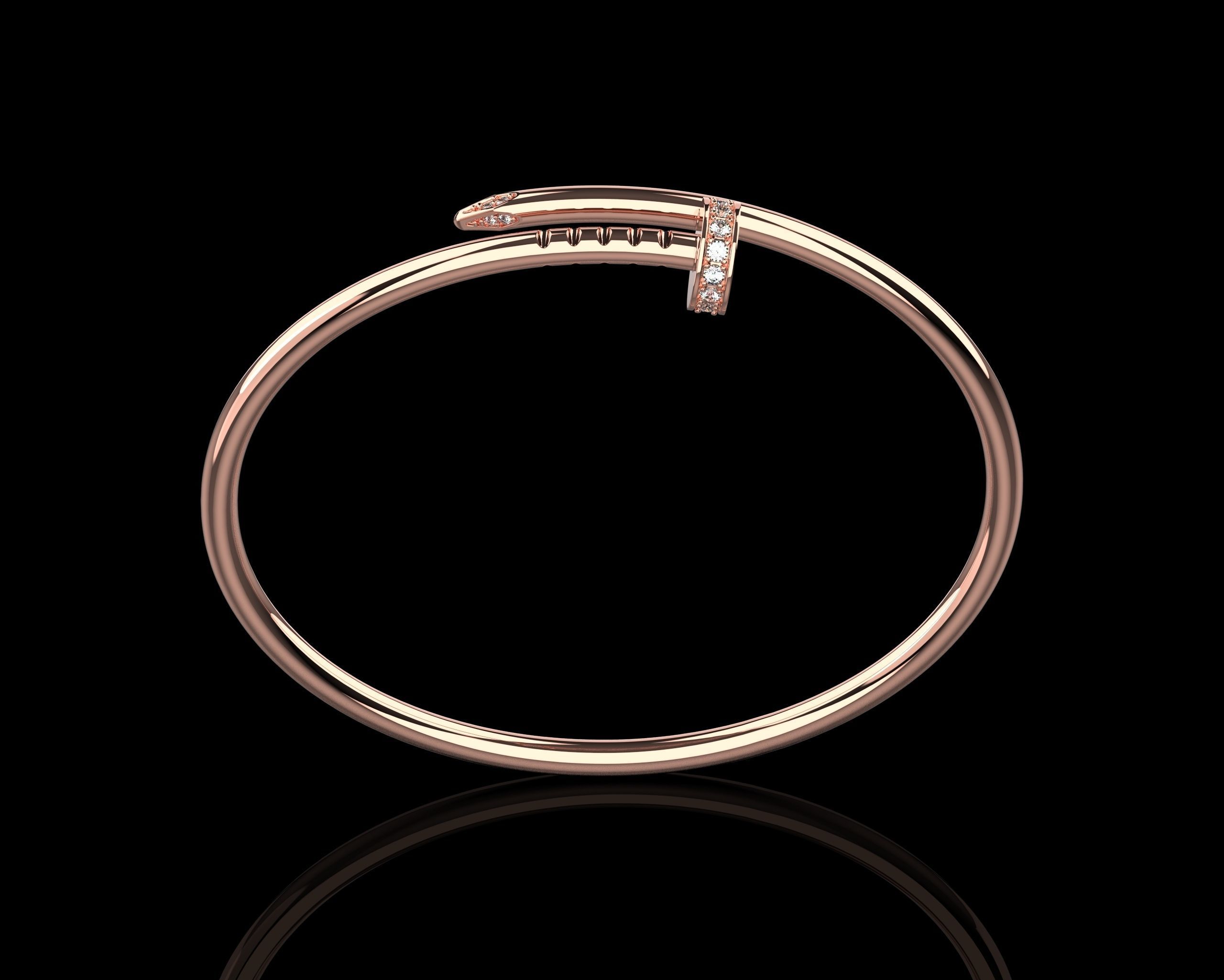 Juste un clou Bracelet 15 Size with Gems Small Verison N176 3D print model_22