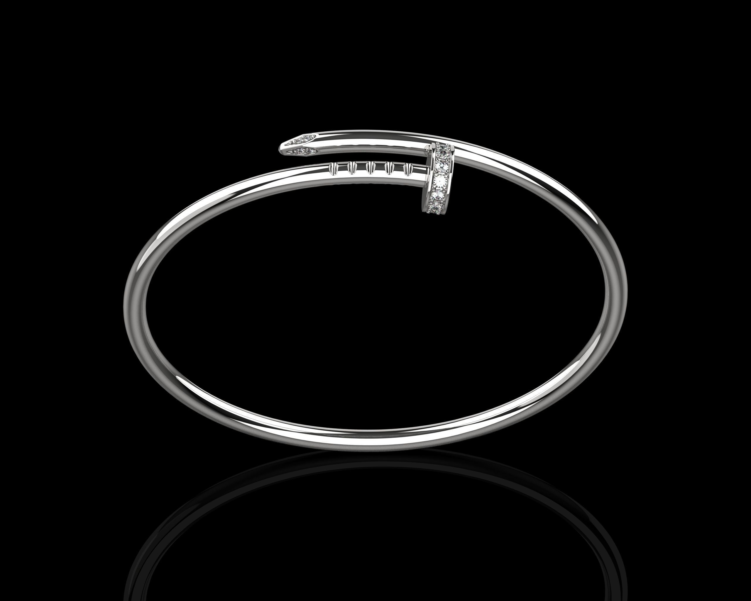 Juste un clou Bracelet 15 Size with Gems Small Verison N176 3D print model_1