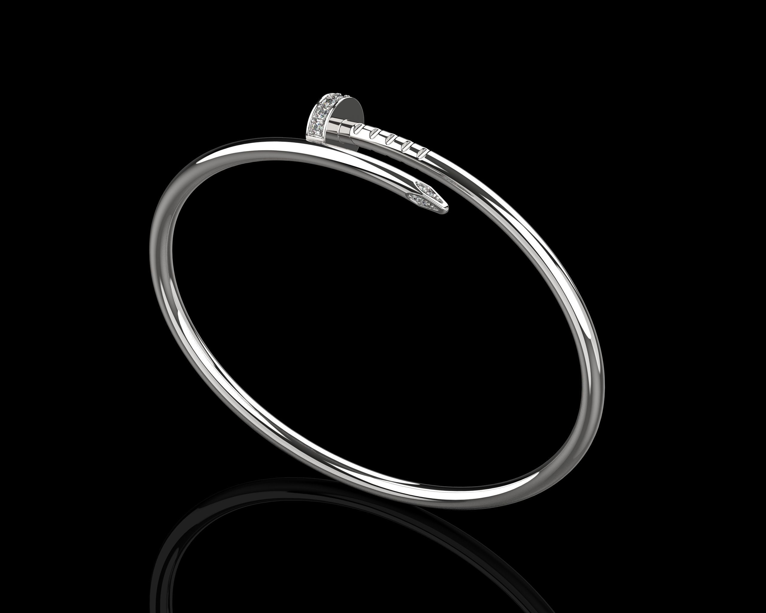 Juste un clou Bracelet 15 Size with Gems Small Verison N176 3D print model_3