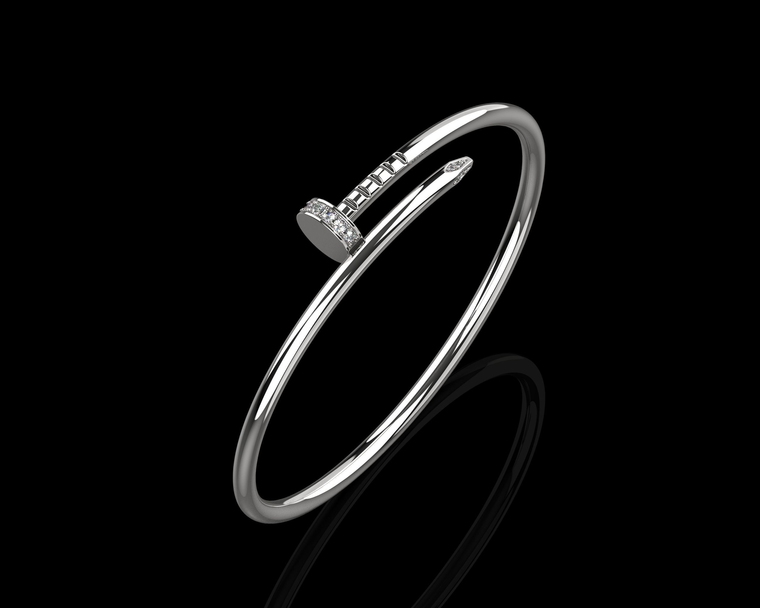 Juste un clou Bracelet 15 Size with Gems Small Verison N176 3D print model_26