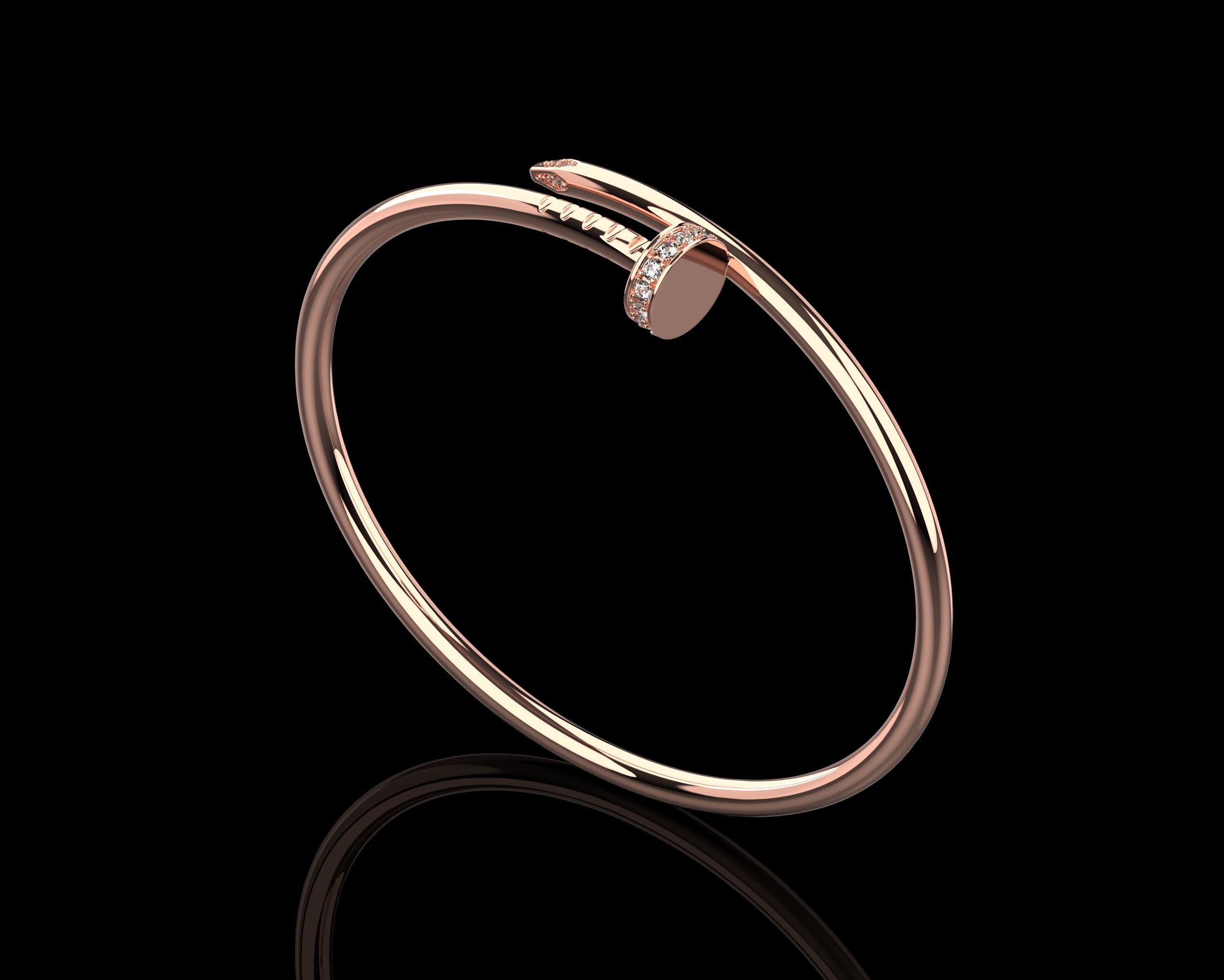 Juste un clou Bracelet 15 Size with Gems Small Verison N176 3D print model_23