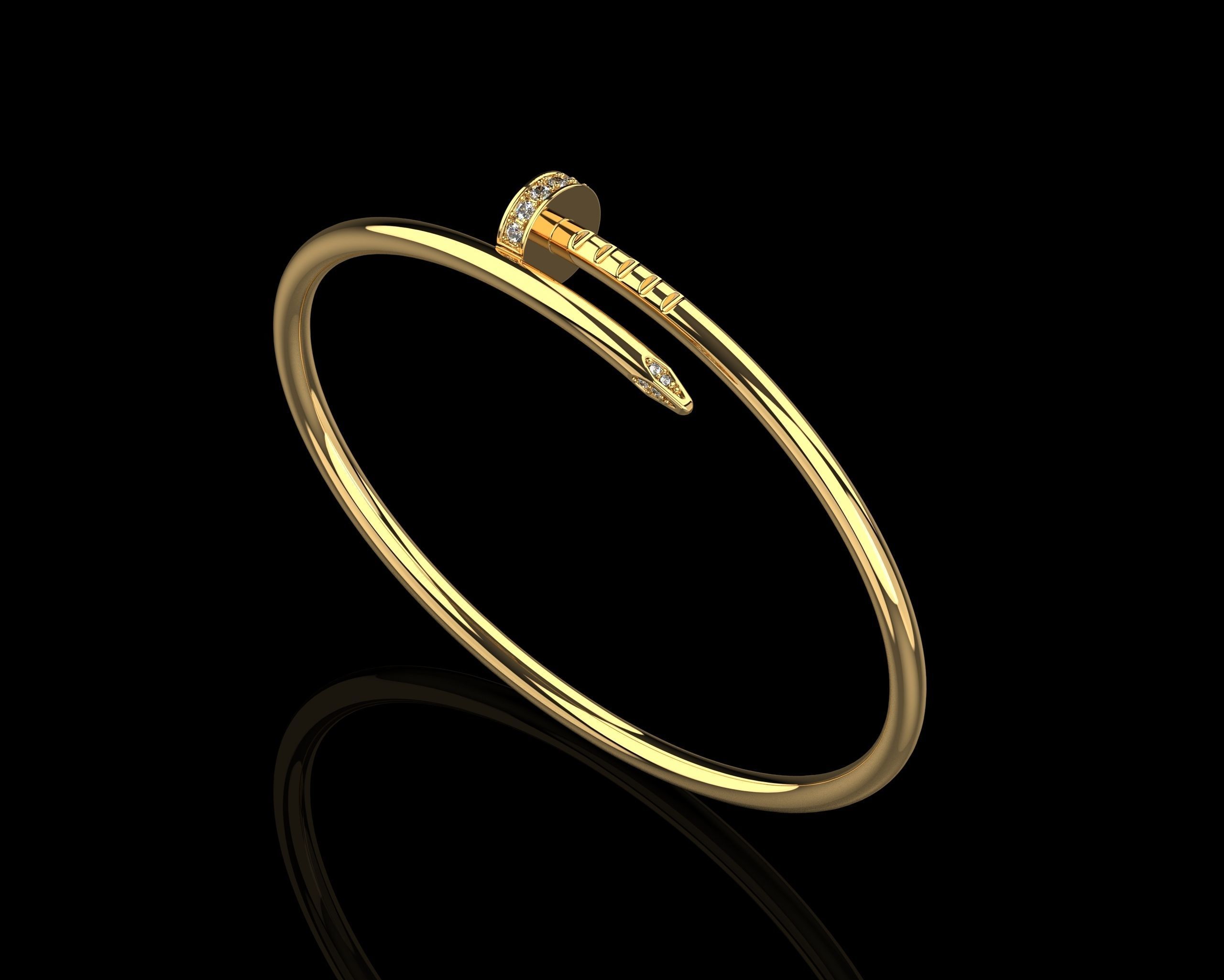 Juste un clou Bracelet 15 Size with Gems Small Verison N176 3D print model_13