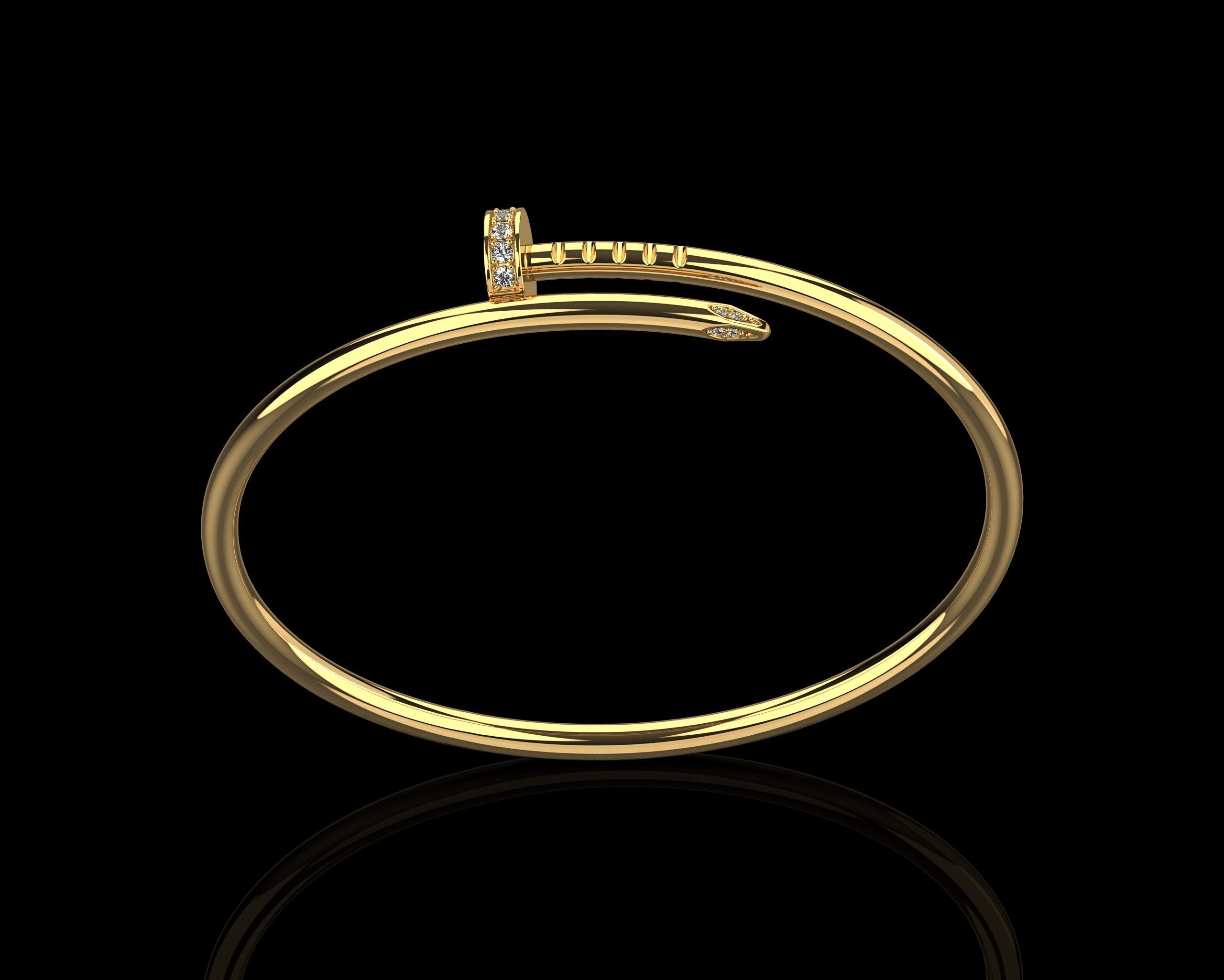 Juste un clou Bracelet 15 Size with Gems Small Verison N176 3D print model_11