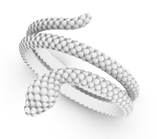 Elegant Snake Ring 3D print model_1