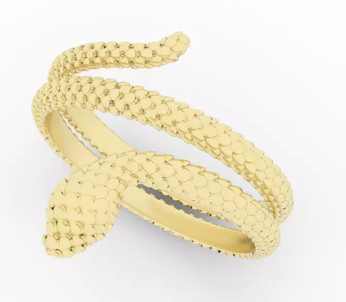 Elegant Snake Ring 3D print model_0