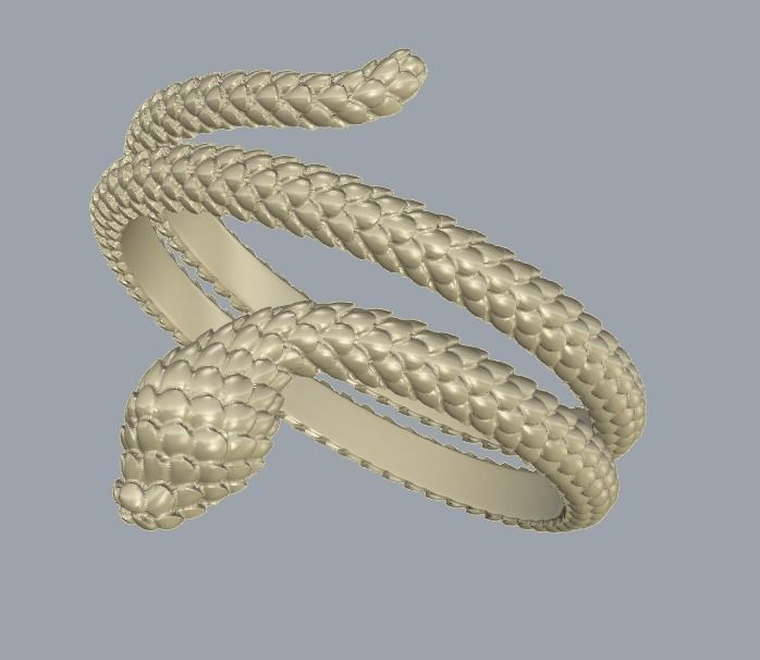 Elegant Snake Ring 3D print model_2