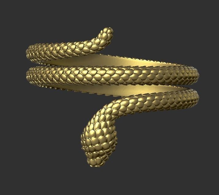 Elegant Snake Ring 3D print model_4
