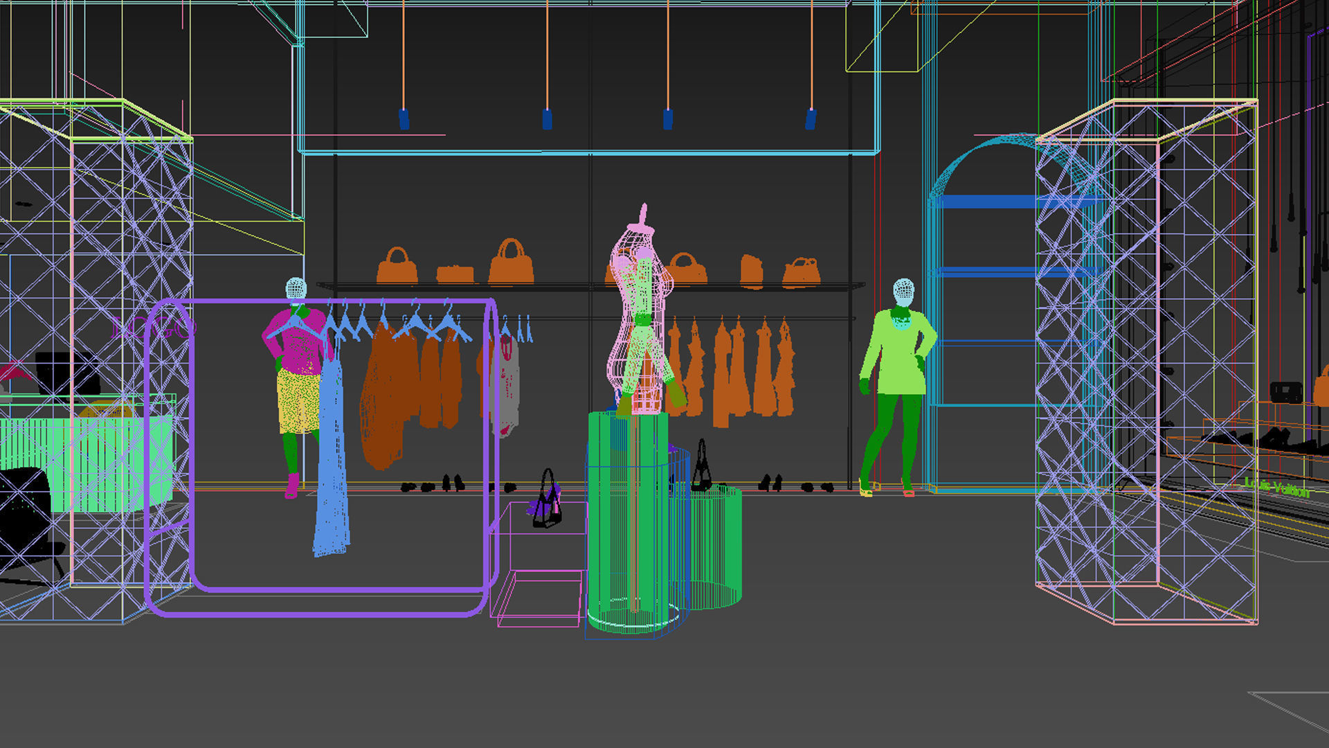 Clothing store shop interior 3D model_11