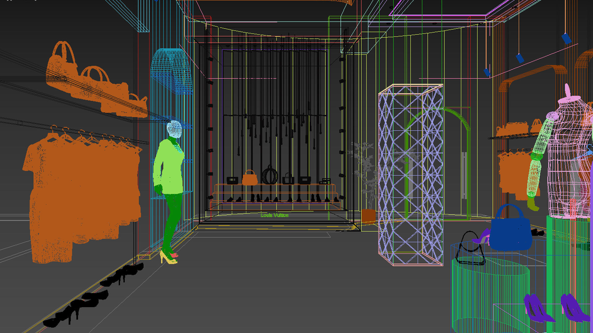 Clothing store shop interior 3D model_10