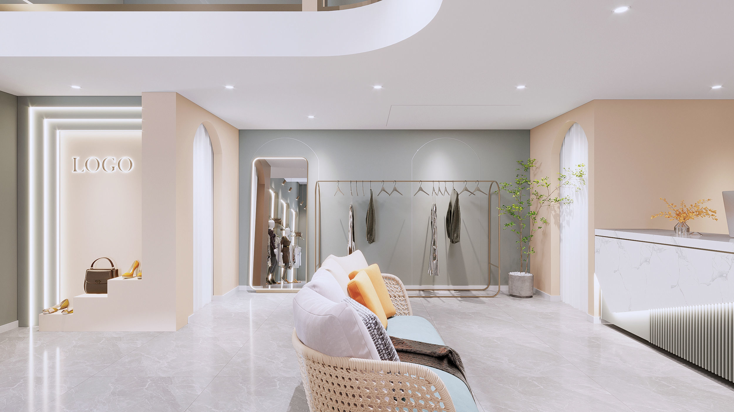 Clothing store shop interior 3D model_3