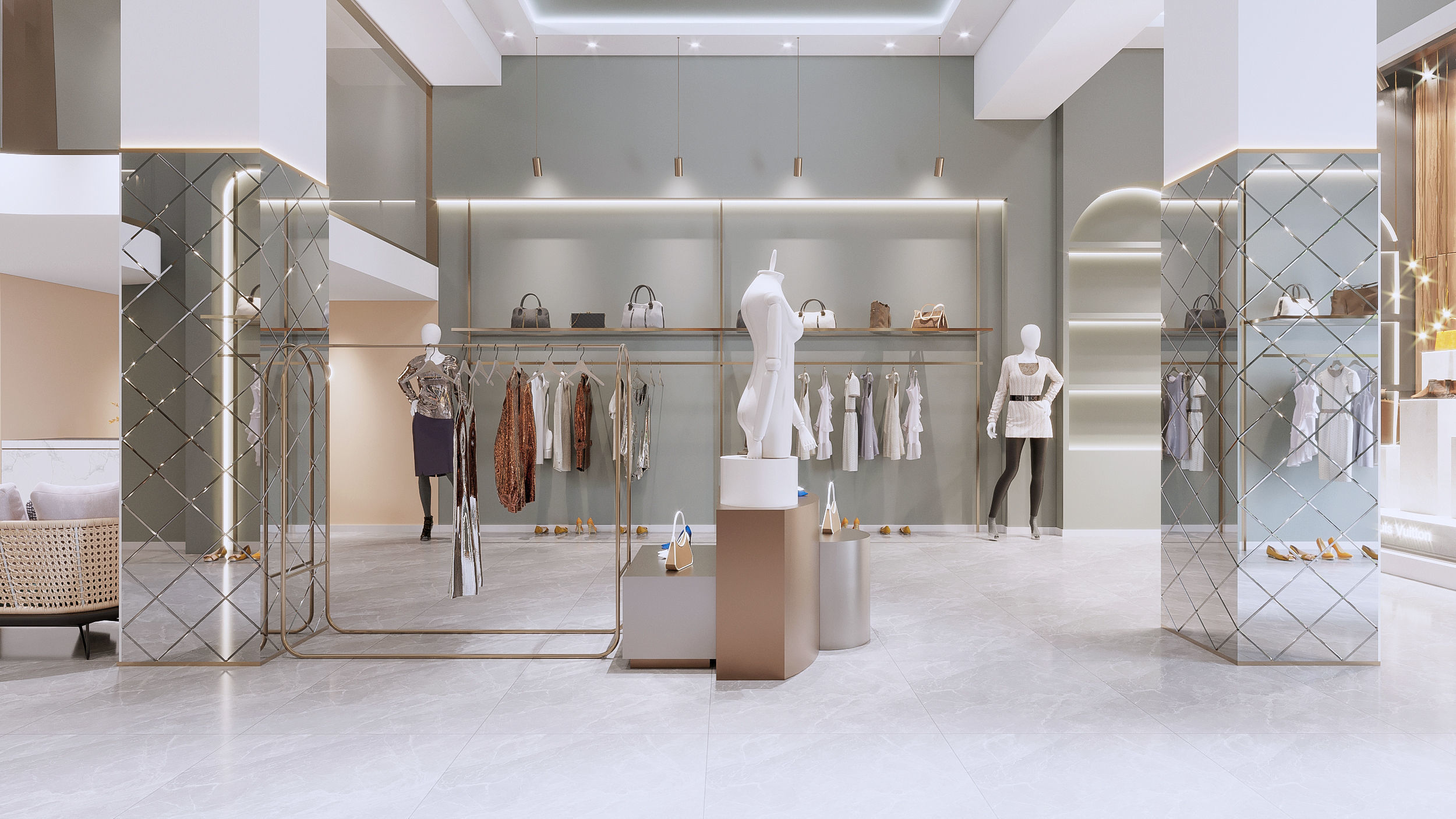 Clothing store shop interior 3D model_1