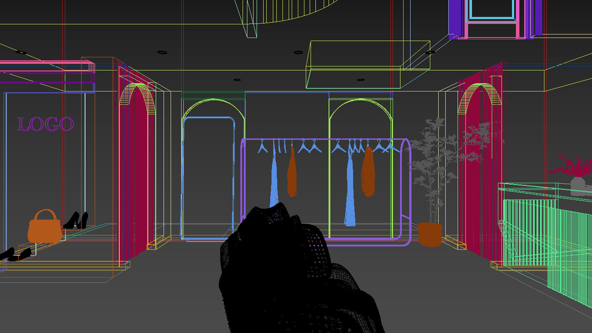 Clothing store shop interior 3D model_13