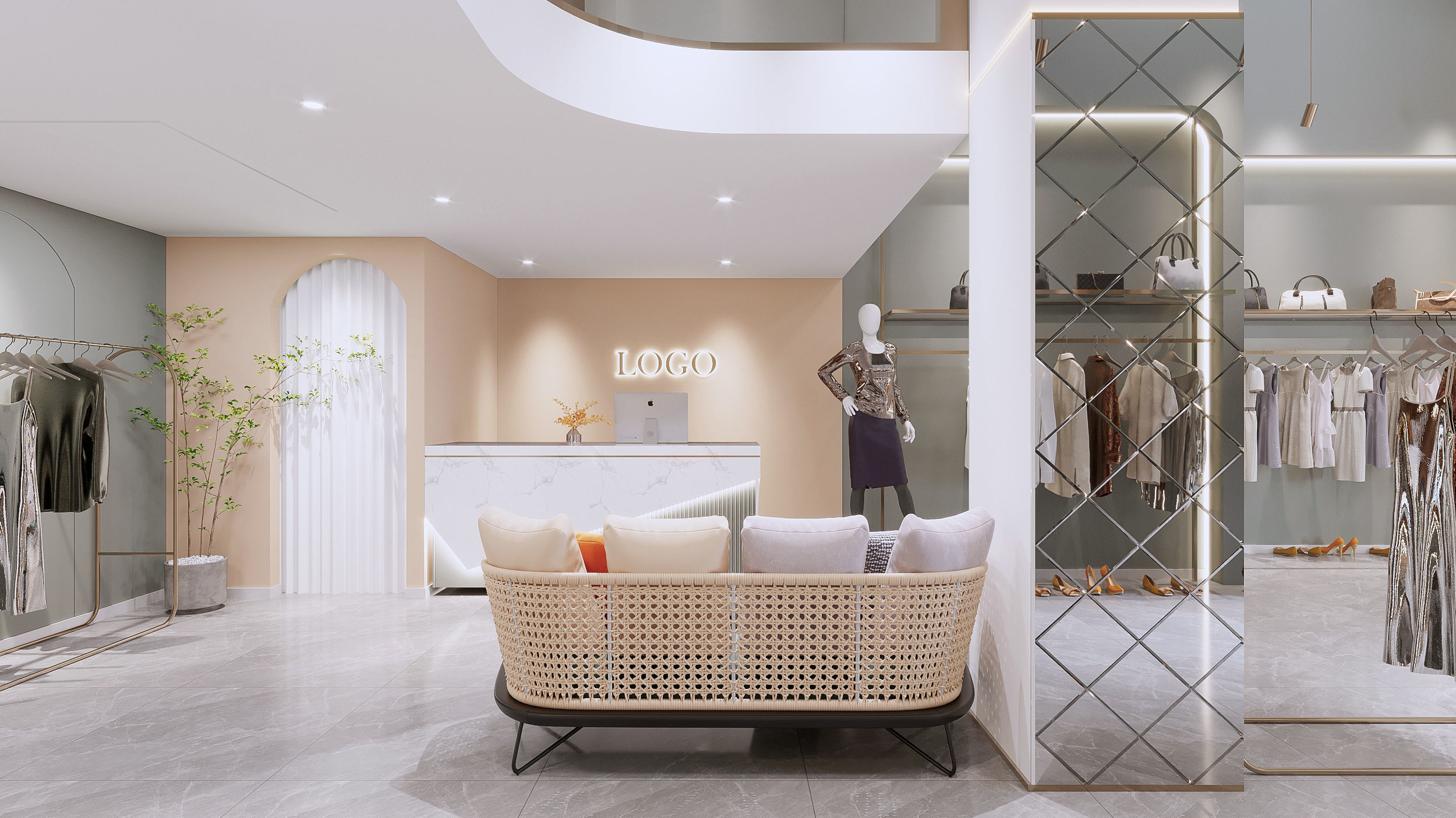 Clothing store shop interior 3D model_4