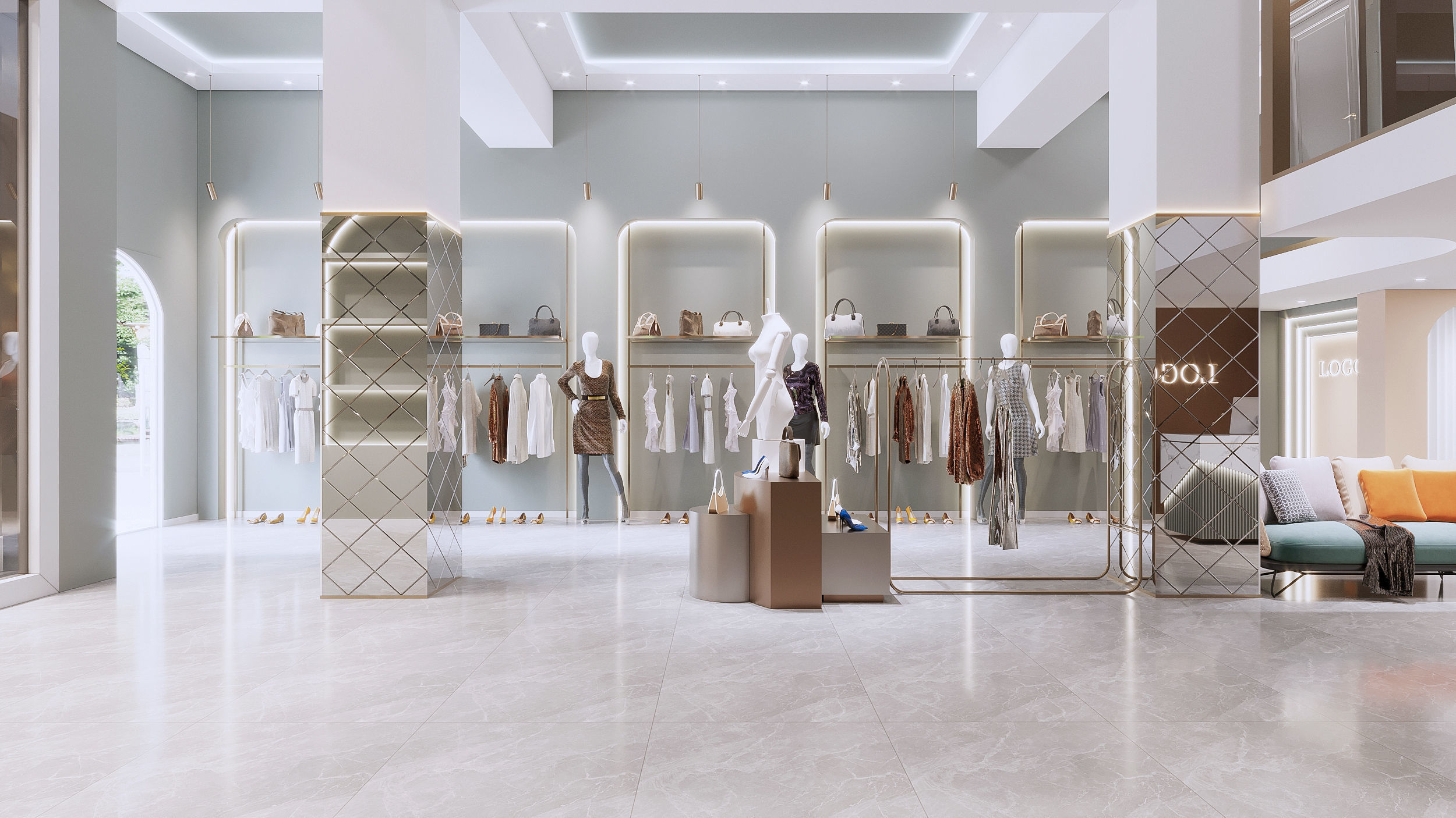 Clothing store shop interior 3D model_2