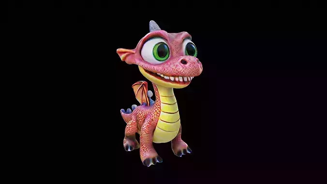 cute cartoon dragon stylized