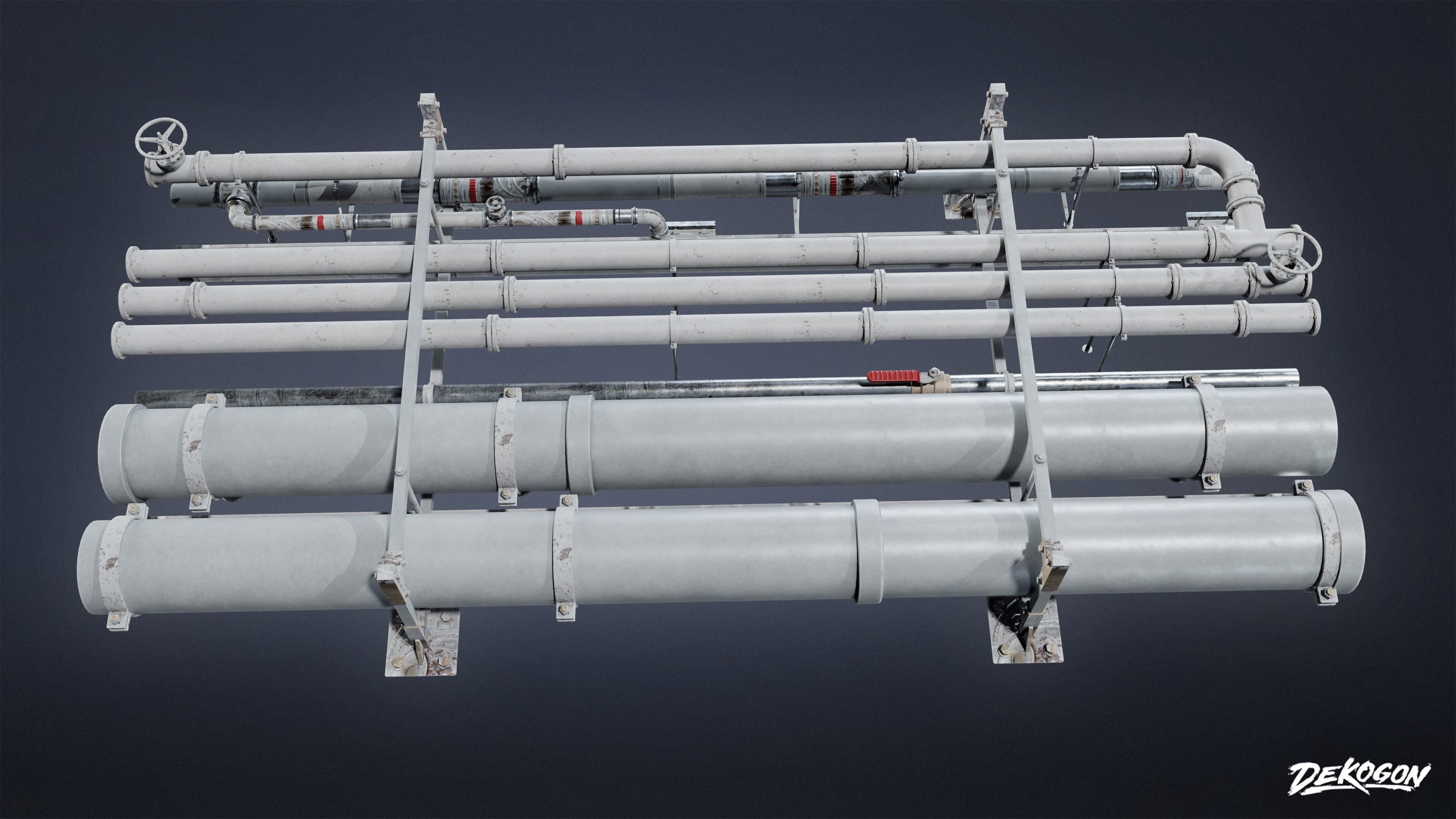 PIPES AND VENTS - Pipe Set 01 - LOW POLY Low-poly 3D model_2