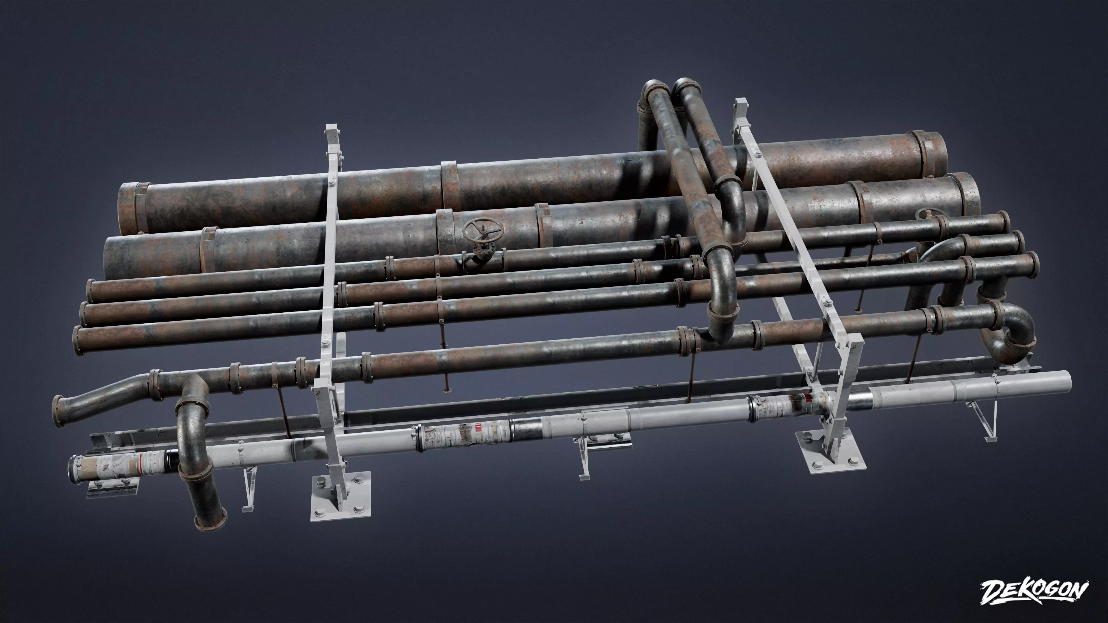 PIPES AND VENTS - Pipe Set 01 - LOW POLY Low-poly 3D model_0
