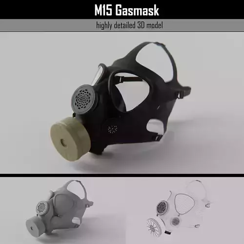 M15 Gasmask - High Detail 3D model