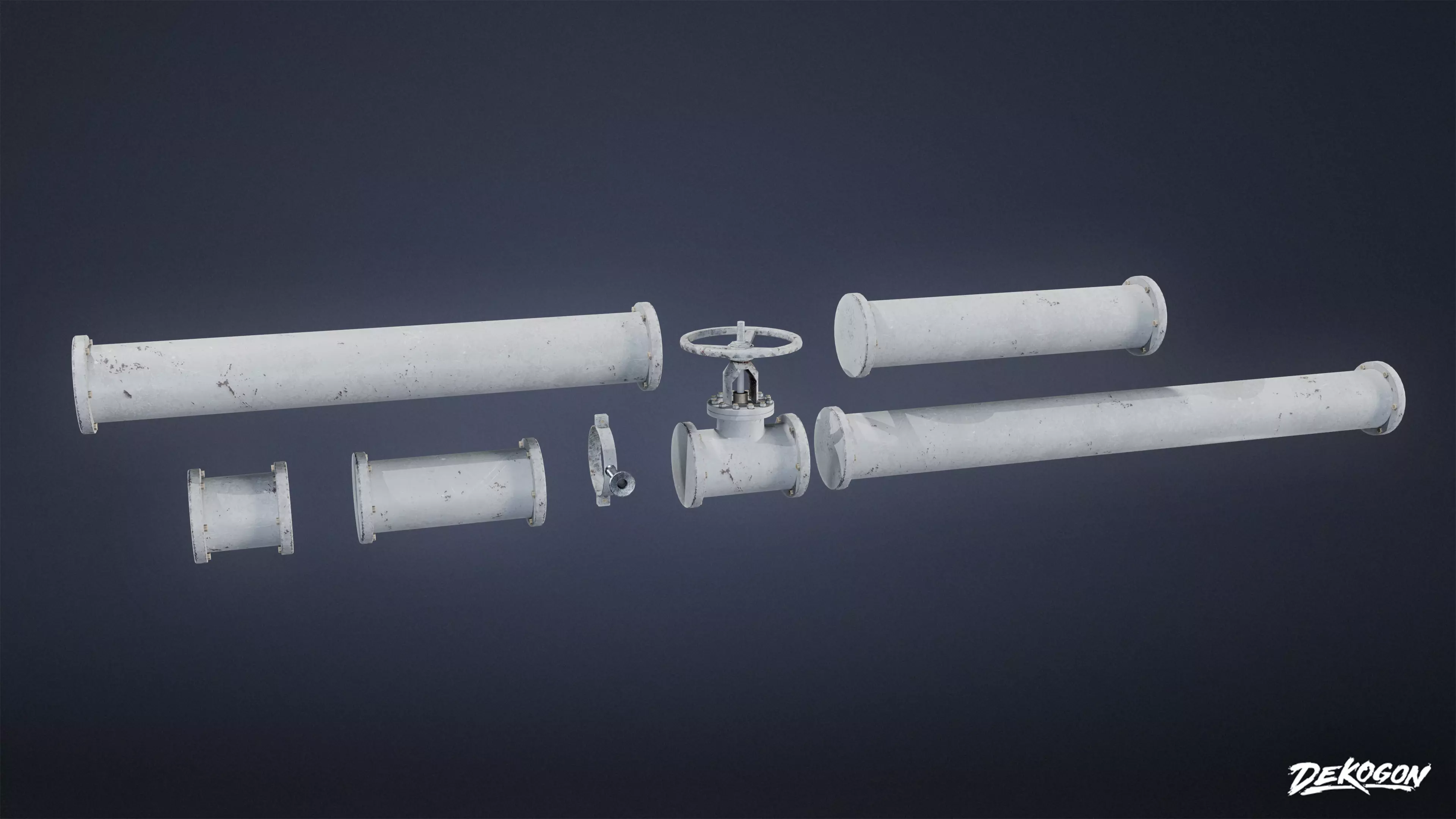PIPES AND VENTS - Pipes 01 - LOW POLY Low-poly 3D model