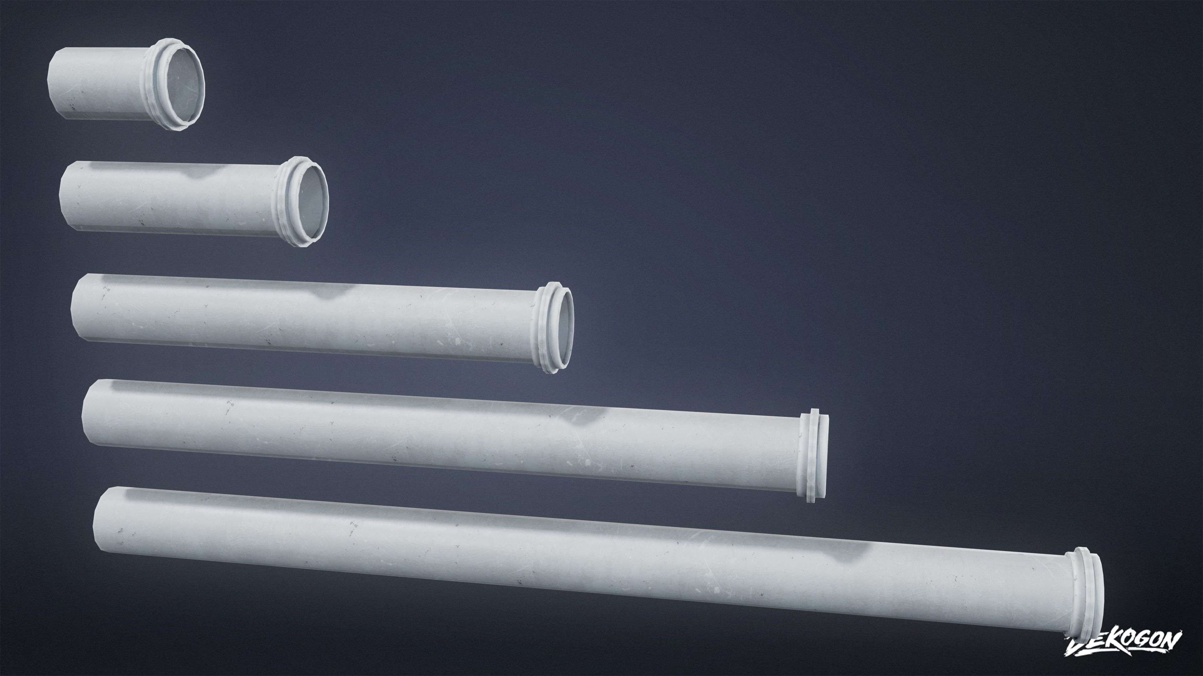 PIPES AND VENTS - Pipes 03 - LOW POLY Low-poly 3D model_7