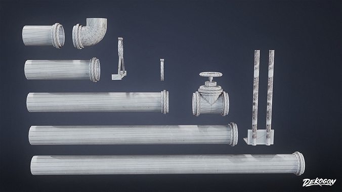 PIPES AND VENTS - Pipes 03 - LOW POLY Low-poly 3D model