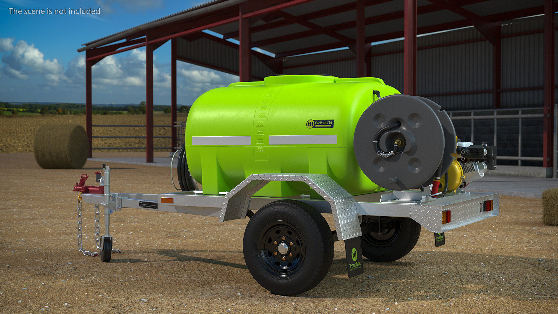 Fire Fighting Trailer Rigged 3D model