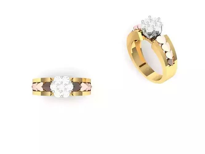 Womens Two piece solitaire Ring
