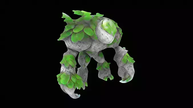 cartoon nature golem 3D model