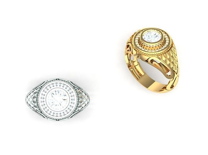 Men s Stone Ring 3D print model