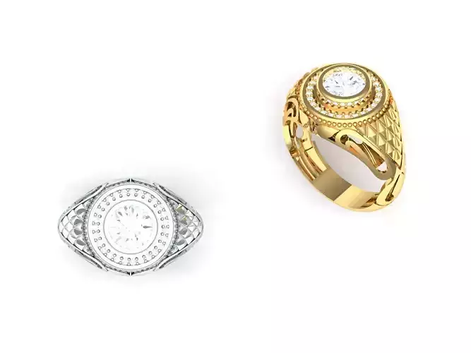 Men s Stone Ring 3D print model