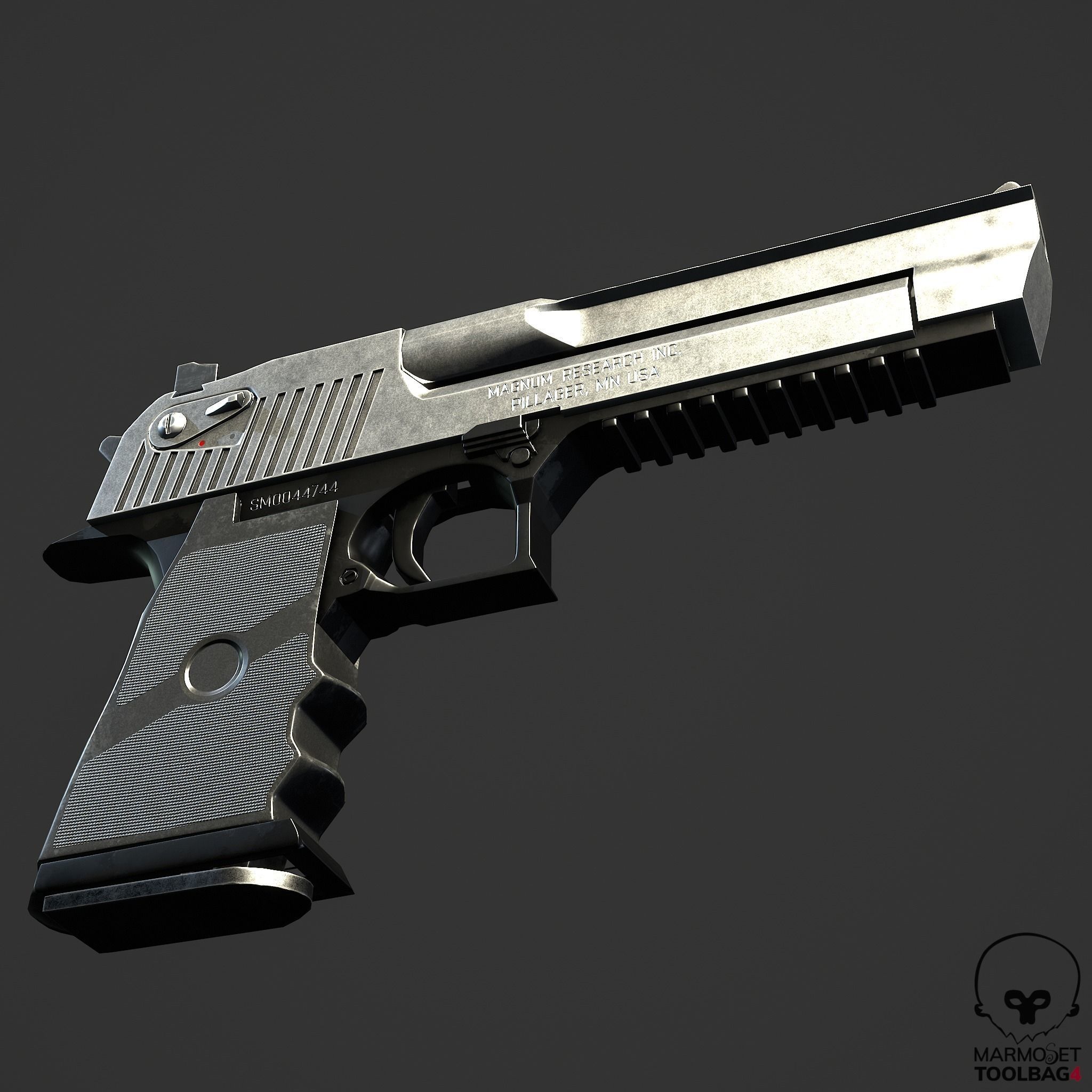 Desert Eagle Low-poly 3D model_7