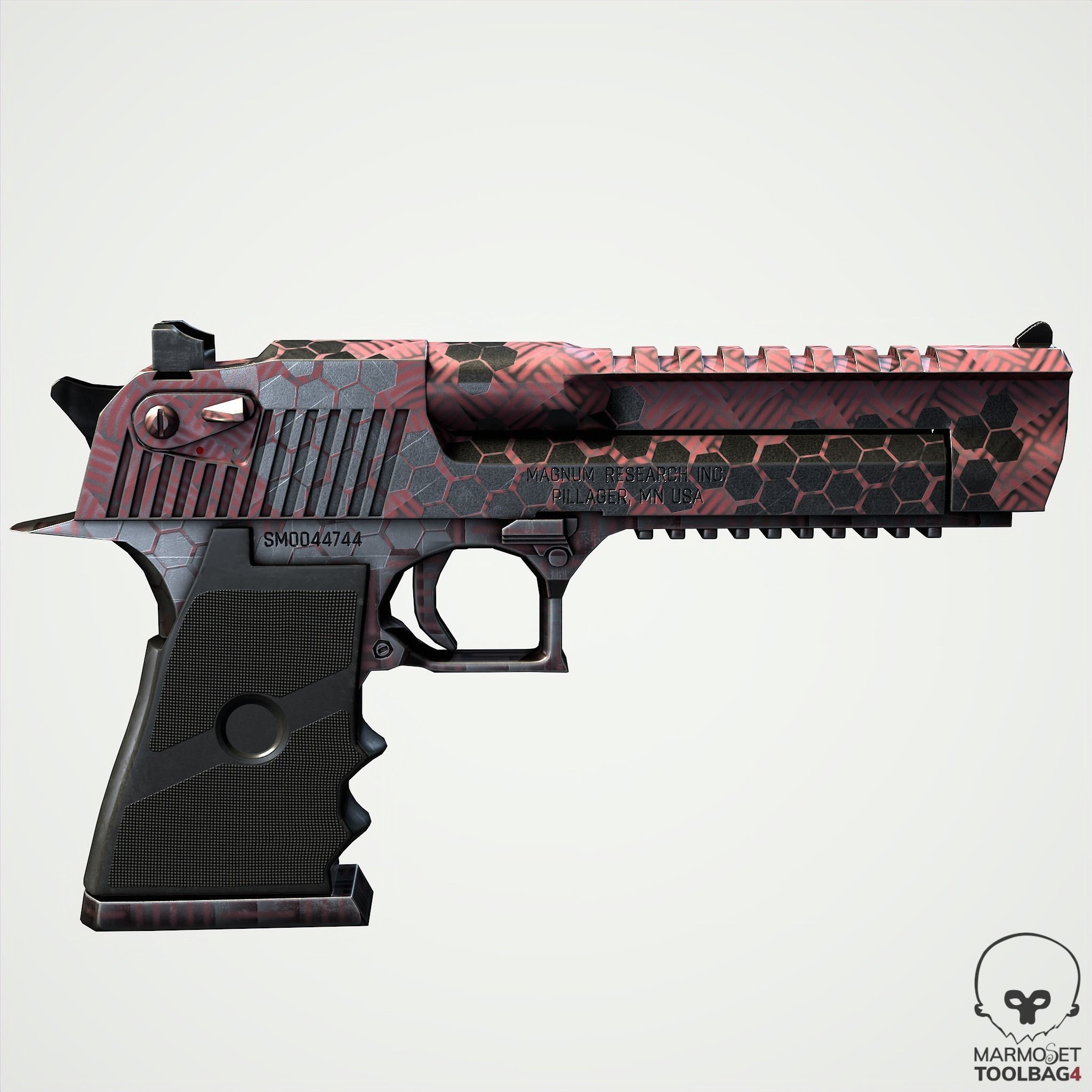 Desert Eagle Low-poly 3D model_3