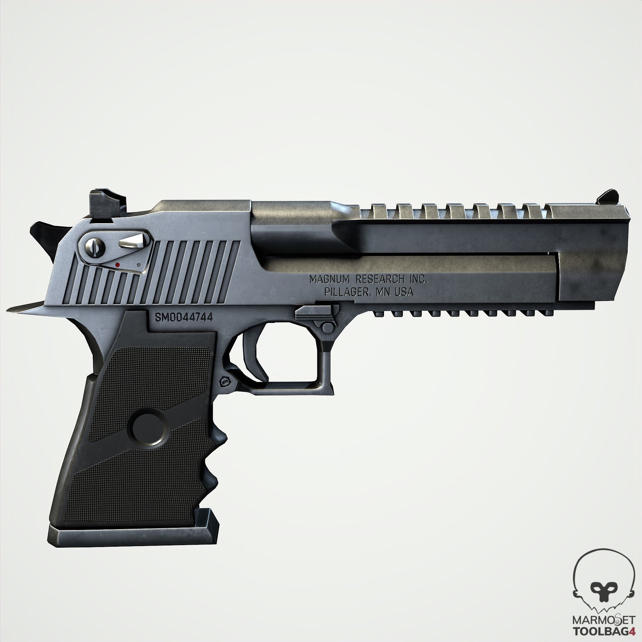 Desert Eagle Low-poly 3D model_13