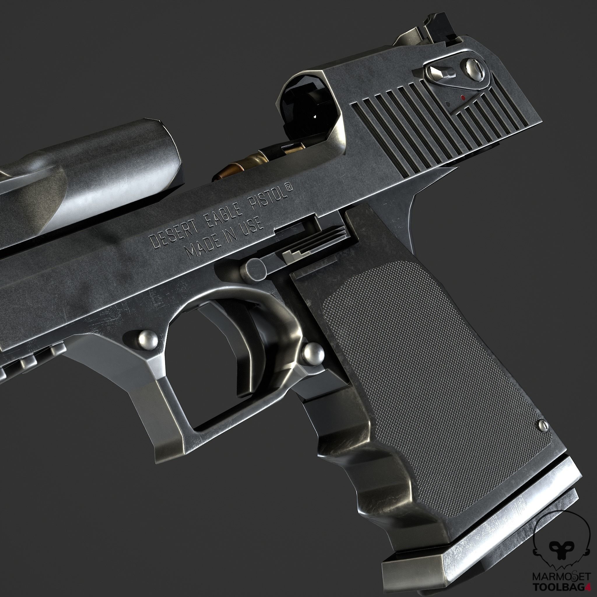Desert Eagle Low-poly 3D model_8