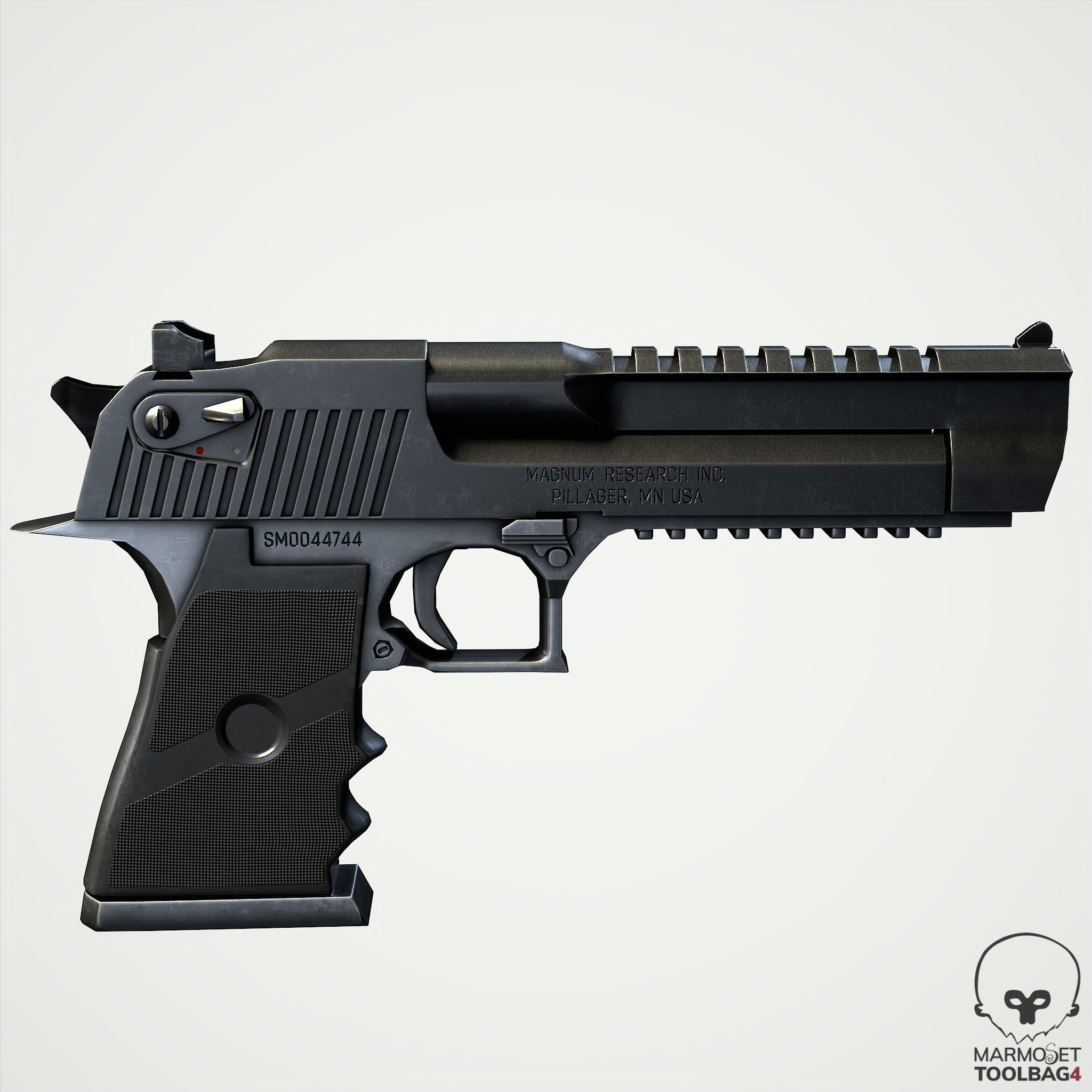 Desert Eagle Low-poly 3D model_2