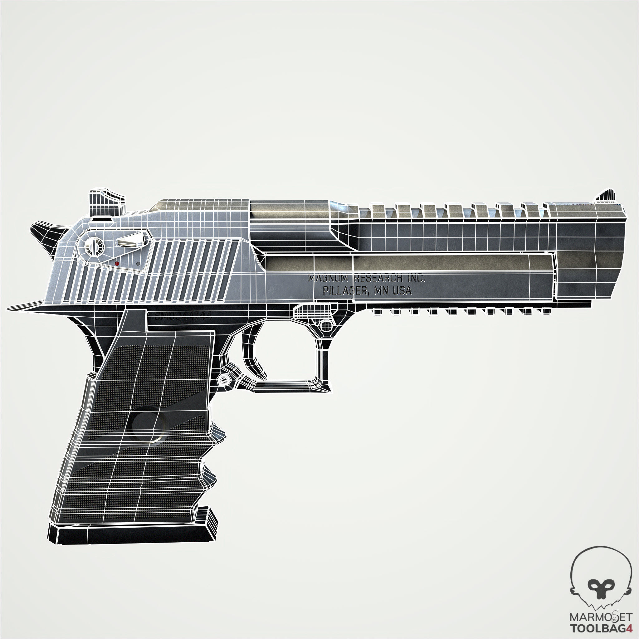 Desert Eagle Low-poly 3D model_4