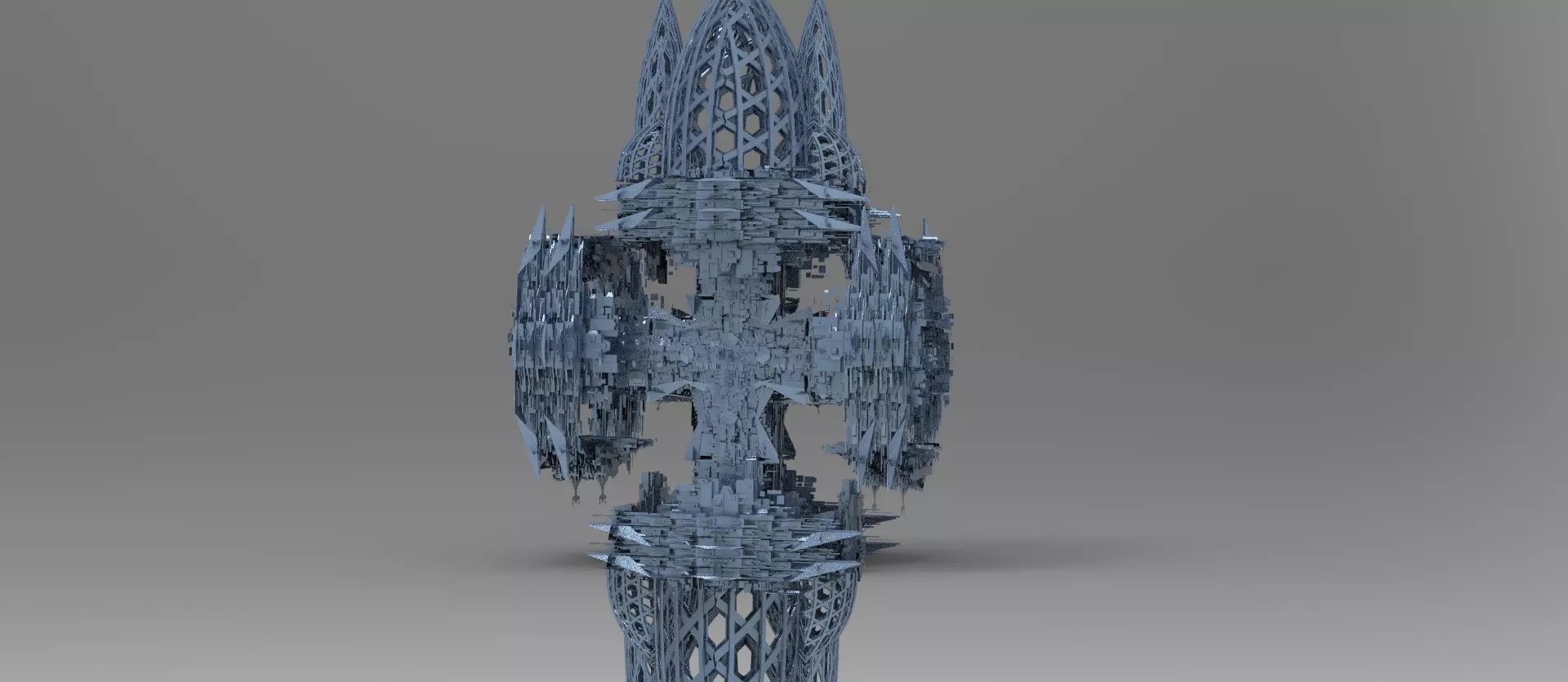 Covenant Cross Tower  Low-poly 3D model_0