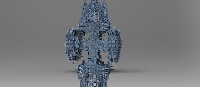 Covenant Cross Tower  Low-poly 3D model