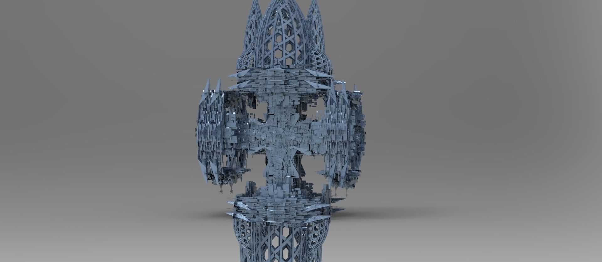 Covenant Cross Tower  Low-poly 3D model_1