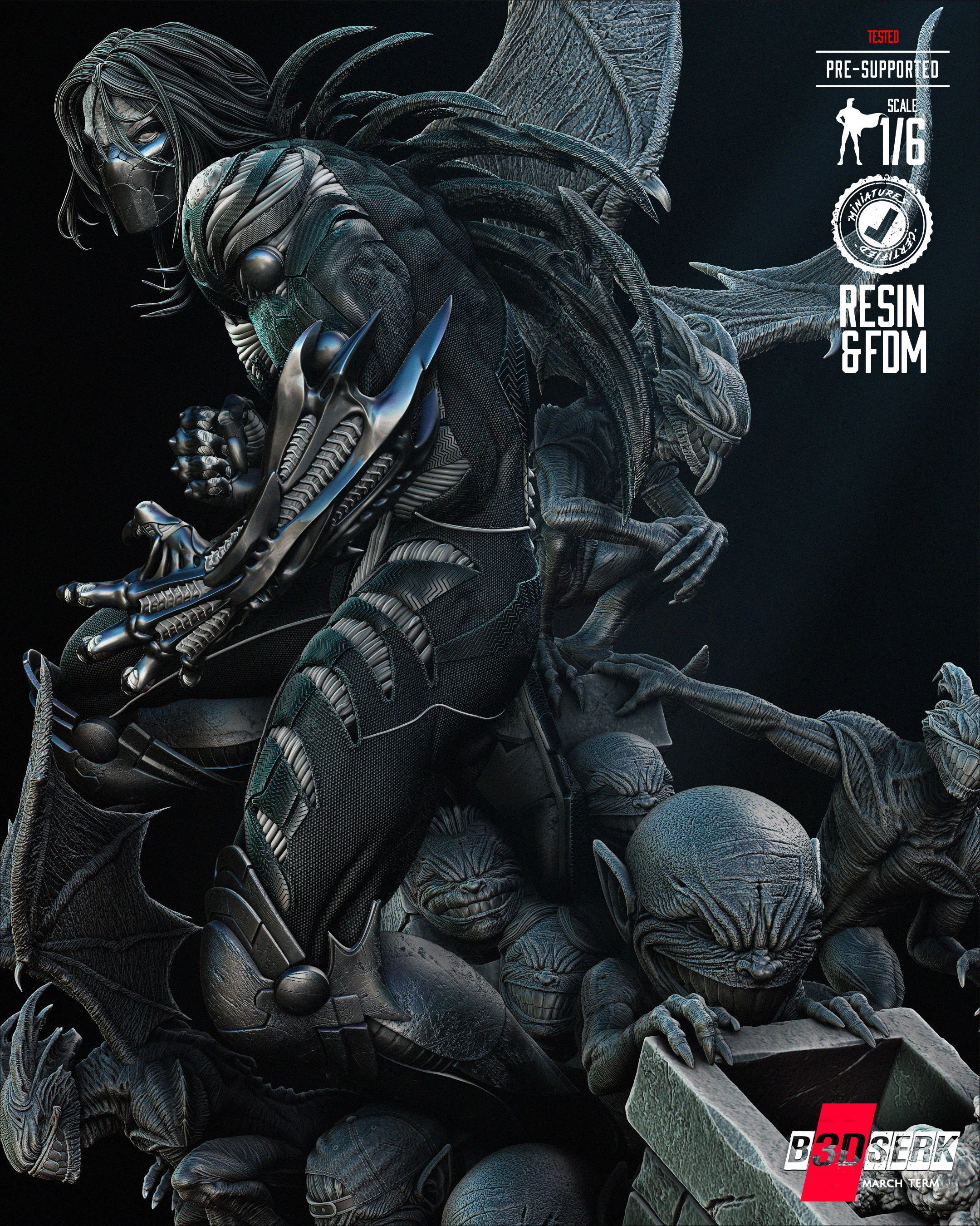 B3DSERK Darkness Sculpture Tested for 3D printing 3D print model_18