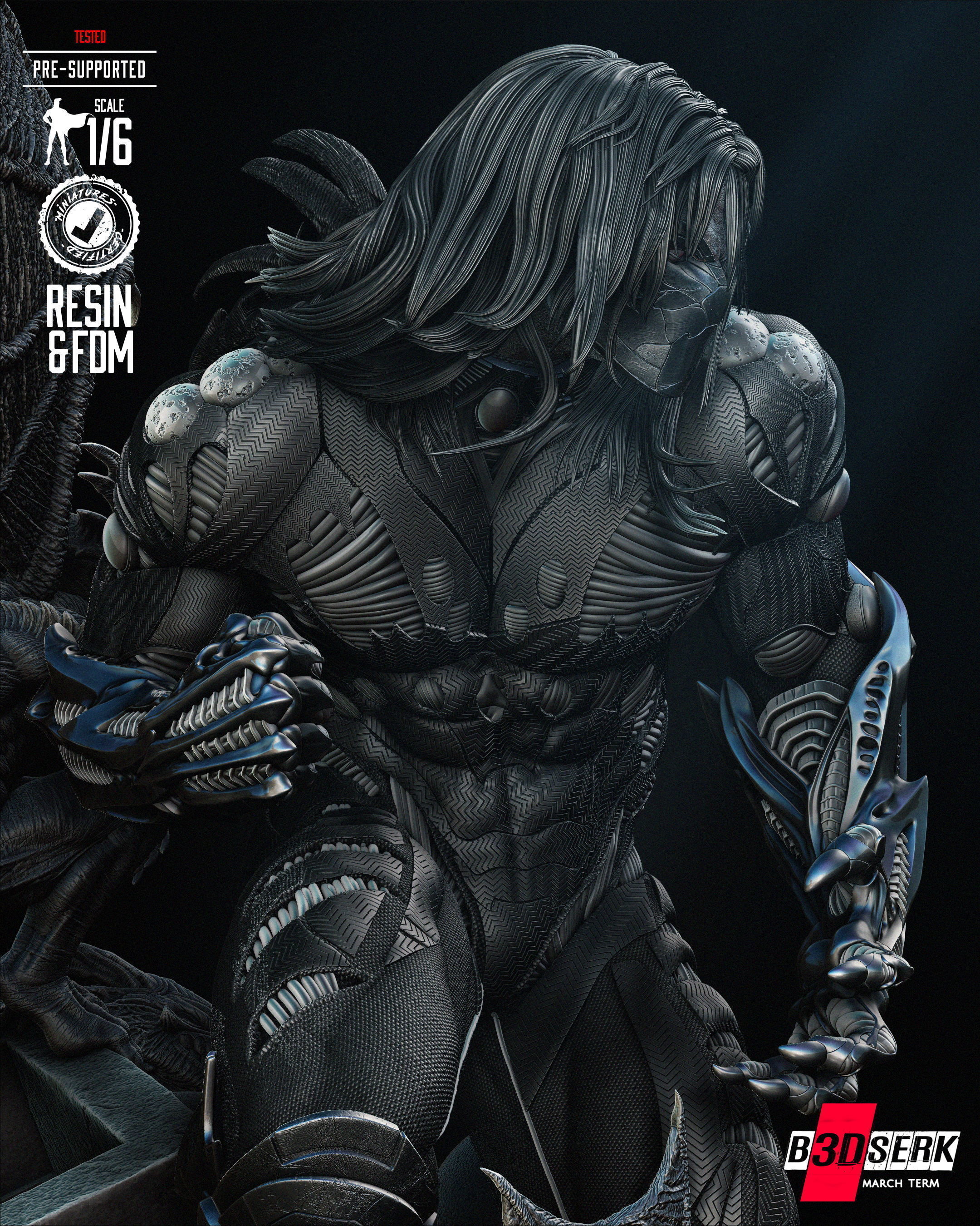 B3DSERK Darkness Sculpture Tested for 3D printing 3D print model_33